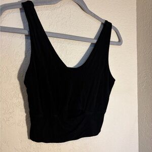 Black Crop Top with Keyhole Opening